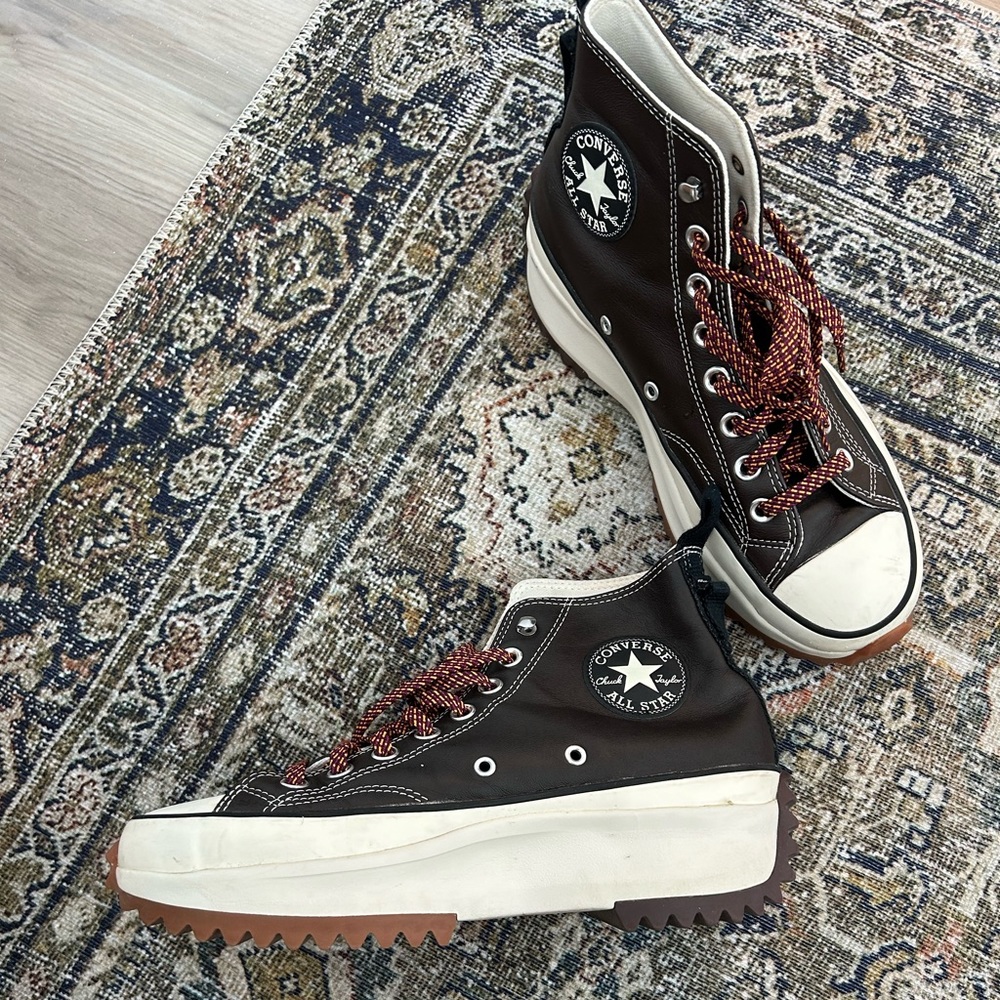 Converse Run Star Hike Leather Sneakers Size 9
